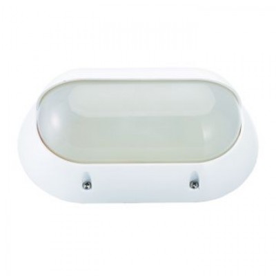 Aplique LED de pared oval de policarbonato, 7W, IP44, con visera